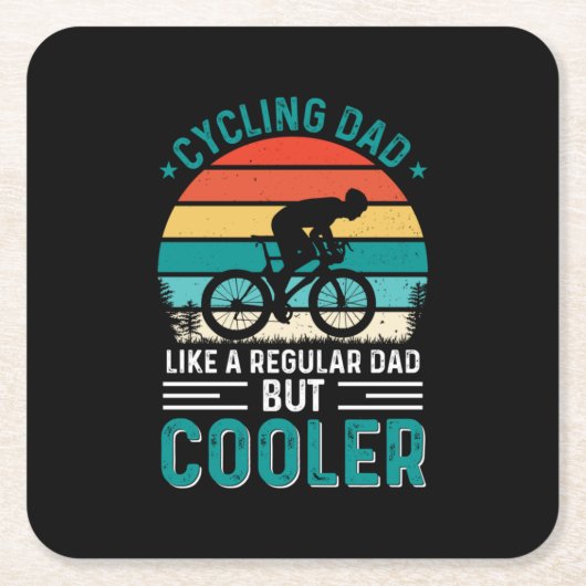 Cycling Dad スクエアペーパーコースター (正面)