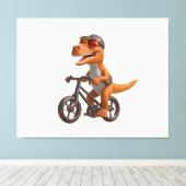 Cycling DINOSAUR  T-REX キャンバスプリント (インサイチュ (ウッドフロア))