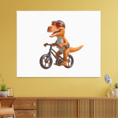 Cycling DINOSAUR  T-REX キャンバスプリント (インサイチュ (リビング))