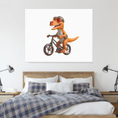 Cycling DINOSAUR  T-REX キャンバスプリント (インサイチュ (寝室))