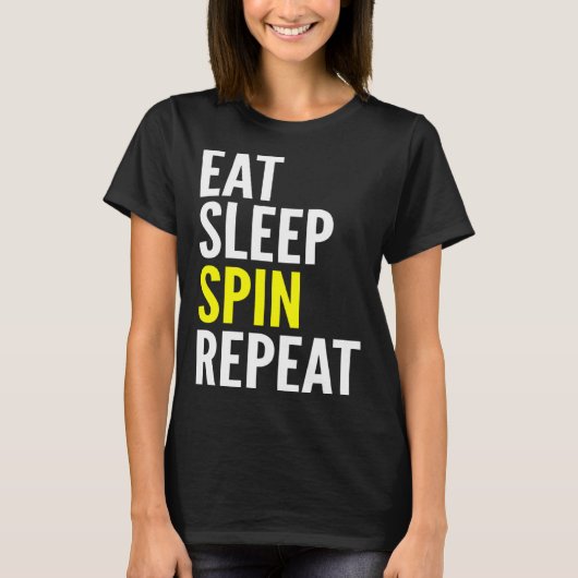 Cycling   Eat Sleep Spin Repeat Tシャツ (正面)