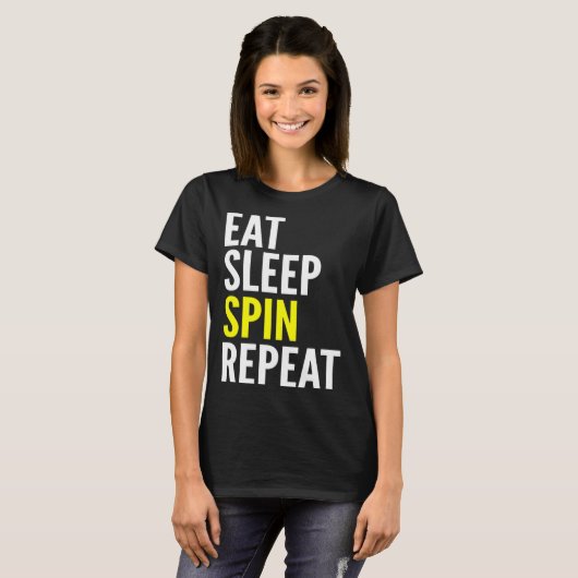 Cycling   Eat Sleep Spin Repeat Tシャツ (正面フル)