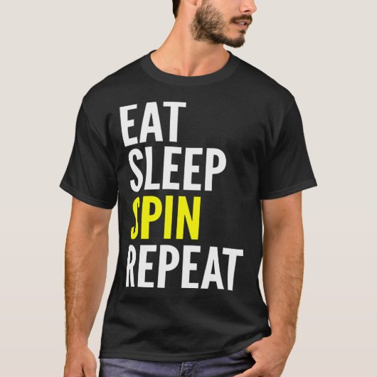 Cycling   Eat Sleep Spin Repeat Tシャツ (正面)