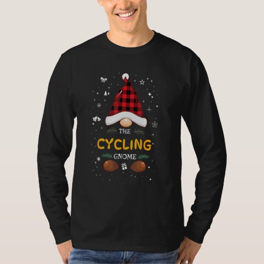 Cycling Gnome Xmas Matching Family Christmas Pajam Tシャツ (正面)