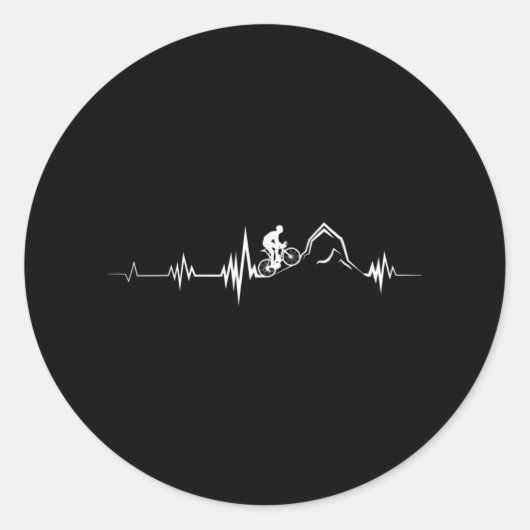 Cycling Heartbeat Racing Bicycle Mountain Bike ラウンドシール (正面)