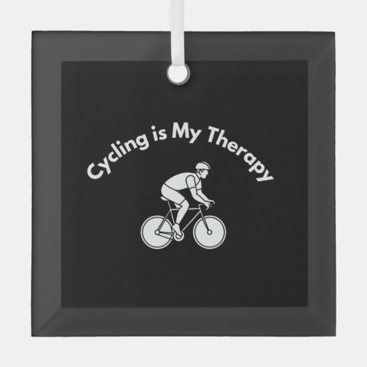 Cycling is My Therapy ガラスオーナメント (正面)