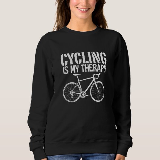 cycling is my therapy スウェットシャツ (正面)