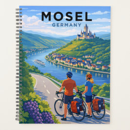 Cycling on the Mosel Germany Vintage Travel Art プランナー手帳