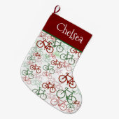 Cycling Personalized Christmas Stocking ラージクリスマスストッキング (正面 (吊り時))