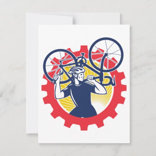 Cycling Repairs Cyclist Note Card ノートカード (正面)