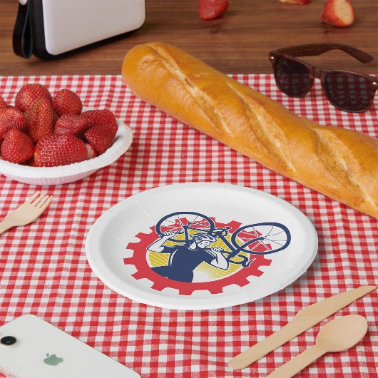 Cycling Repairs Cyclist Paper Plates ペーパープレート