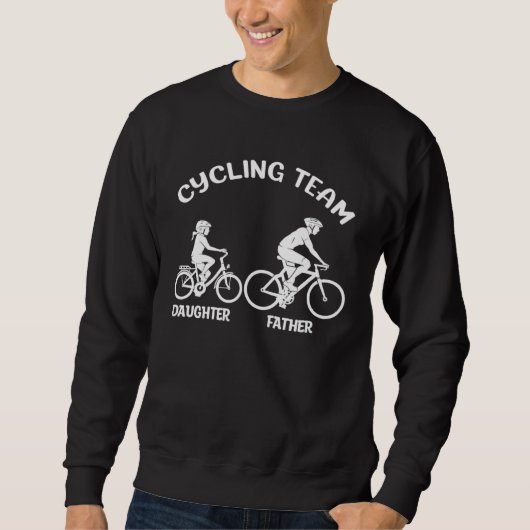 Cycling Team Father Daughter Family Matching Cycli スウェットシャツ (正面)