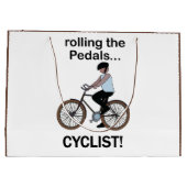 Cyclist Bicycle Biking ラージペーパーバッグ (裏面)