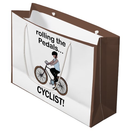 Cyclist Bicycle Biking ラージペーパーバッグ (正面アングル)