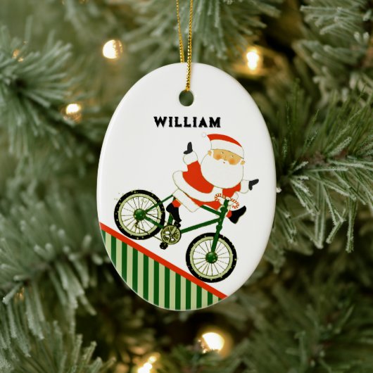 Cyclist Christmas Collectible Ceramic Ornament セラミックオーナメント (ツリー)