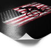 Cyclist Cycling Bicycle American Flag 4th of July フォトプリント (角)