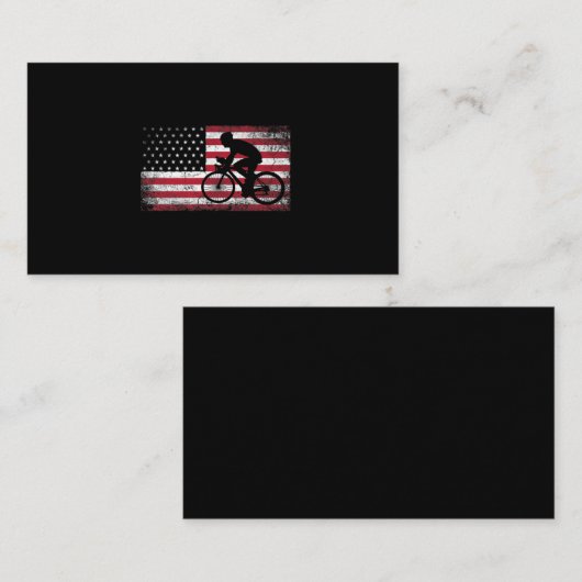 Cyclist Cycling Bicycle American Flag 4th of July 名刺 (正面/裏面)