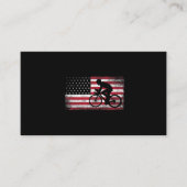 Cyclist Cycling Bicycle American Flag 4th of July 名刺 (正面)