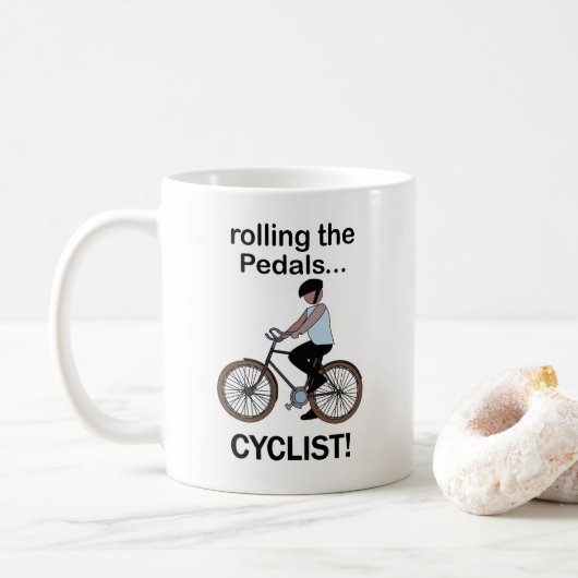 Cyclist Cycling Bicycle Rider コーヒーマグカップ (ドーナツ)
