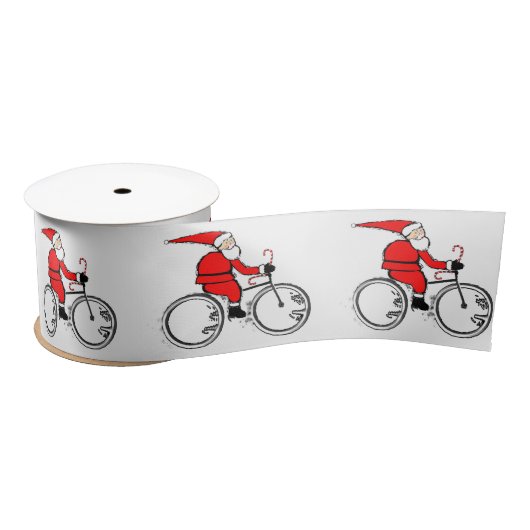 Cyclist Cycling Christmas Holiday Gift サテンリボン (リール)