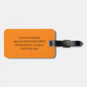 Cyclist on Orange Background ラゲッジタグ (裏面横)