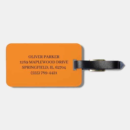 Cyclist on Orange Background ラゲッジタグ (裏面横)