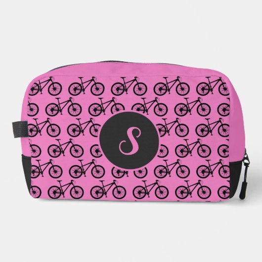Cyclist Pink Bike Patterned Personalised Monogram ドップキット (正面)