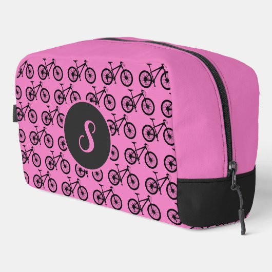Cyclist Pink Bike Patterned Personalised Monogram ドップキット (右コーナー)
