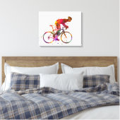 cyclist road bicycle キャンバスプリント (インサイチュ (寝室))