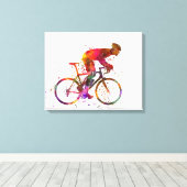 cyclist road bicycle キャンバスプリント (インサイチュ (ウッドフロア))
