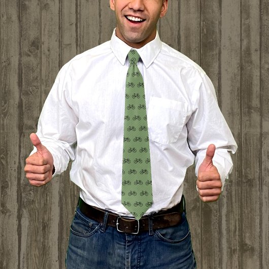 Cyclist Theme - Road Racing Bicycle on Stripey ネクタイ