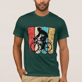 Cycliste Silhouette Retro | Vélo Abstrait Vintage Tシャツ