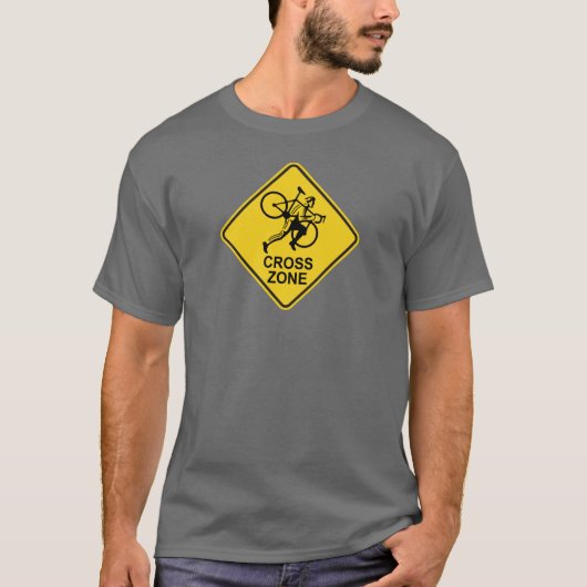 Cyclocrossの地帯の交通標識 Tシャツ (正面)