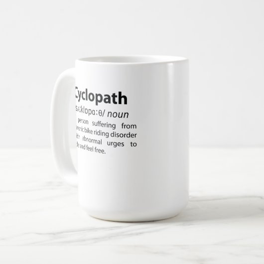 Cyclopathディクおもしろいショナリ定義 コーヒーマグカップ (正面左)