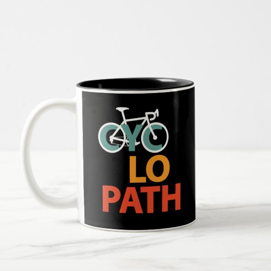 Cyclopath Bicycle Funny Cycling ツートーンマグカップ (左)