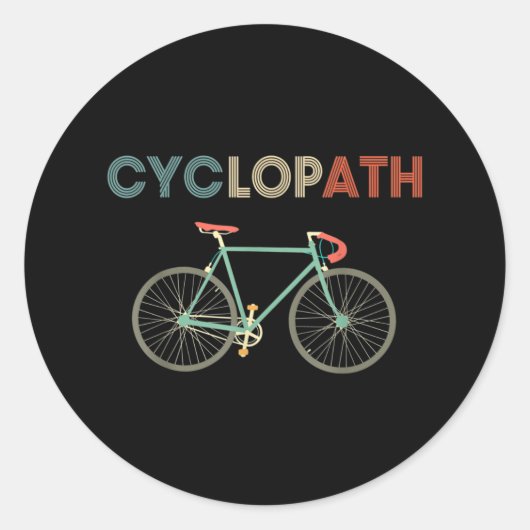 Cyclopath Funny Bicycle Cyclist Humor ラウンドシール (正面)
