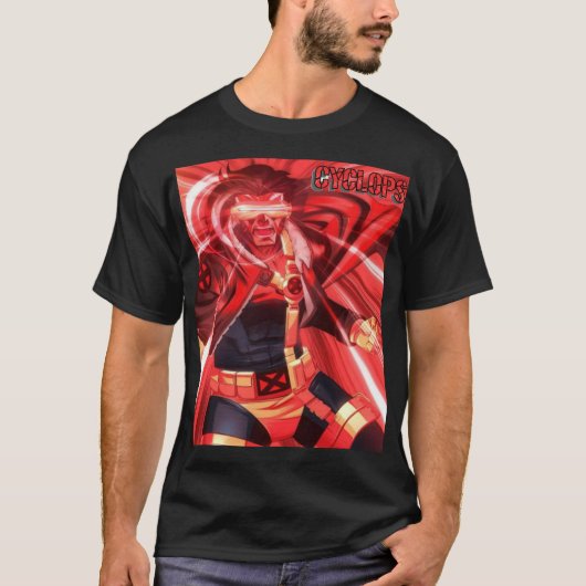 Cyclops – Red Optic Blast Hero Style Tシャツ (正面)