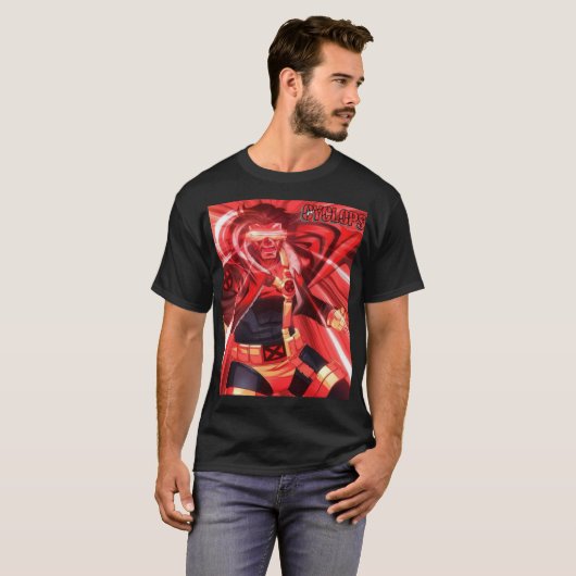 Cyclops – Red Optic Blast Hero Style Tシャツ (正面フル)