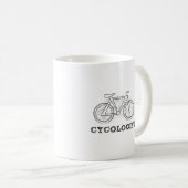 Cycologistのサイクリングの引用文のマグ-おもしろいなバイクのスケッチ コーヒーマグカップ (正面右)