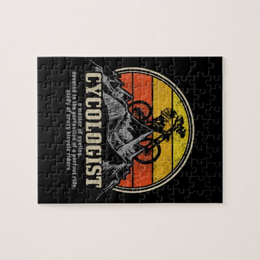 Cycologist定義おもしろいマウンテンバイクMTB ジグソーパズル (横)