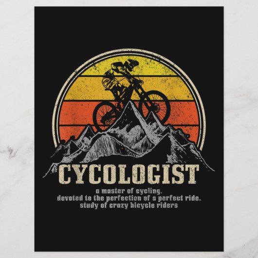 Cycologist定義おもしろいマウンテンバイクMTB チラシ (正面)
