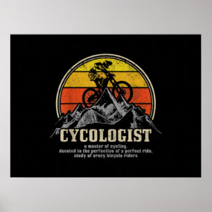 Cycologist定義おもしろいマウンテンバイクMTB ポスター