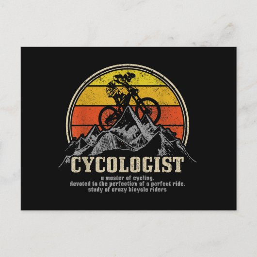 Cycologist定義おもしろいマウンテンバイクMTB ポストカード (正面)