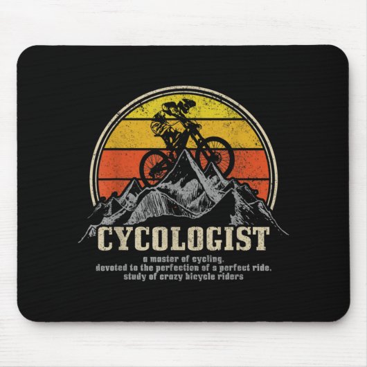 Cycologist定義おもしろいマウンテンバイクMTB マウスパッド (正面)