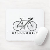 Cycologist文字とグレー自転車 マウスパッド (マウス)