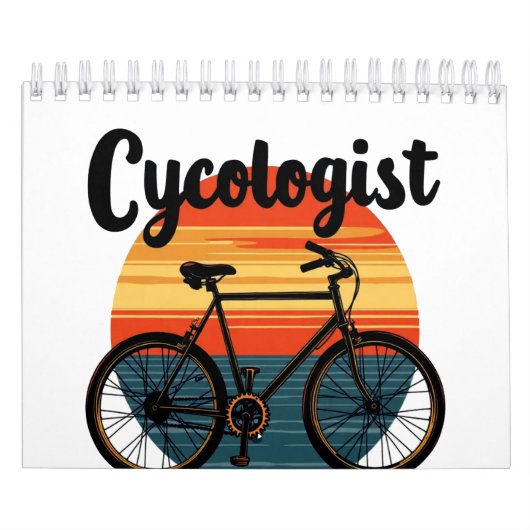 Cycologist:エネルギッシュバイクもしくは自転車に乗る人T型 – サイクリング用 カレンダー (カバー)