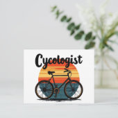 Cycologist:エネルギッシュバイクもしくは自転車に乗る人T型 – サイクリング用 シーズンポストカード (スタンド正面)
