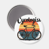 Cycologist:エネルギッシュバイクもしくは自転車に乗る人T型 – サイクリング用 マグネット (正面/裏面)