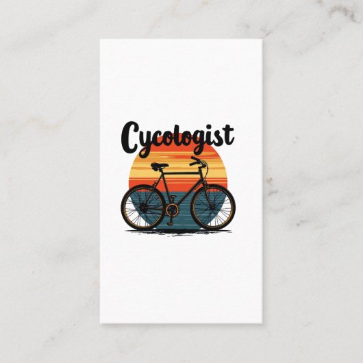 Cycologist:エネルギッシュバイクもしくは自転車に乗る人T型 – サイクリング用 名刺 (正面)