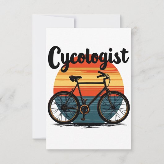 Cycologist:エネルギッシュバイクもしくは自転車に乗る人T型 – サイクリング用 案内状 (正面)